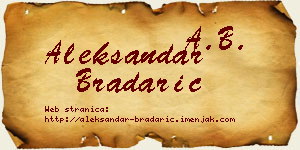 Aleksandar Bradarić vizit kartica